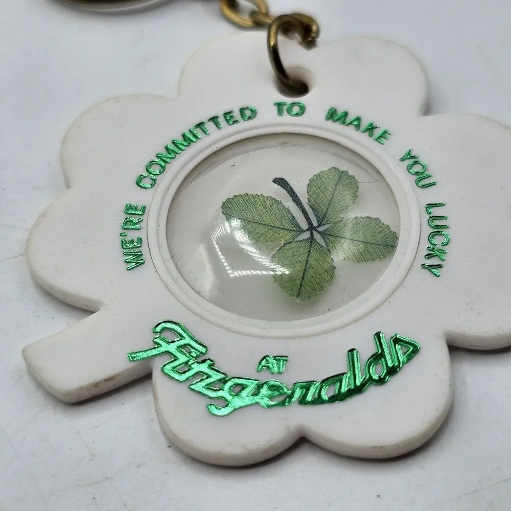 Fitzgeralds Casino Hotel Your Luck Starts Here! Lucky 4 Leaf Clover Keychain